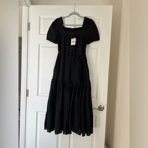 Whistles black dress - broderie Poplin trapeze dress